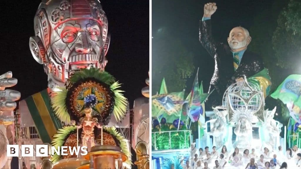 Giant robot tribute to Brazil's President Lula leads start of Rio Carnival