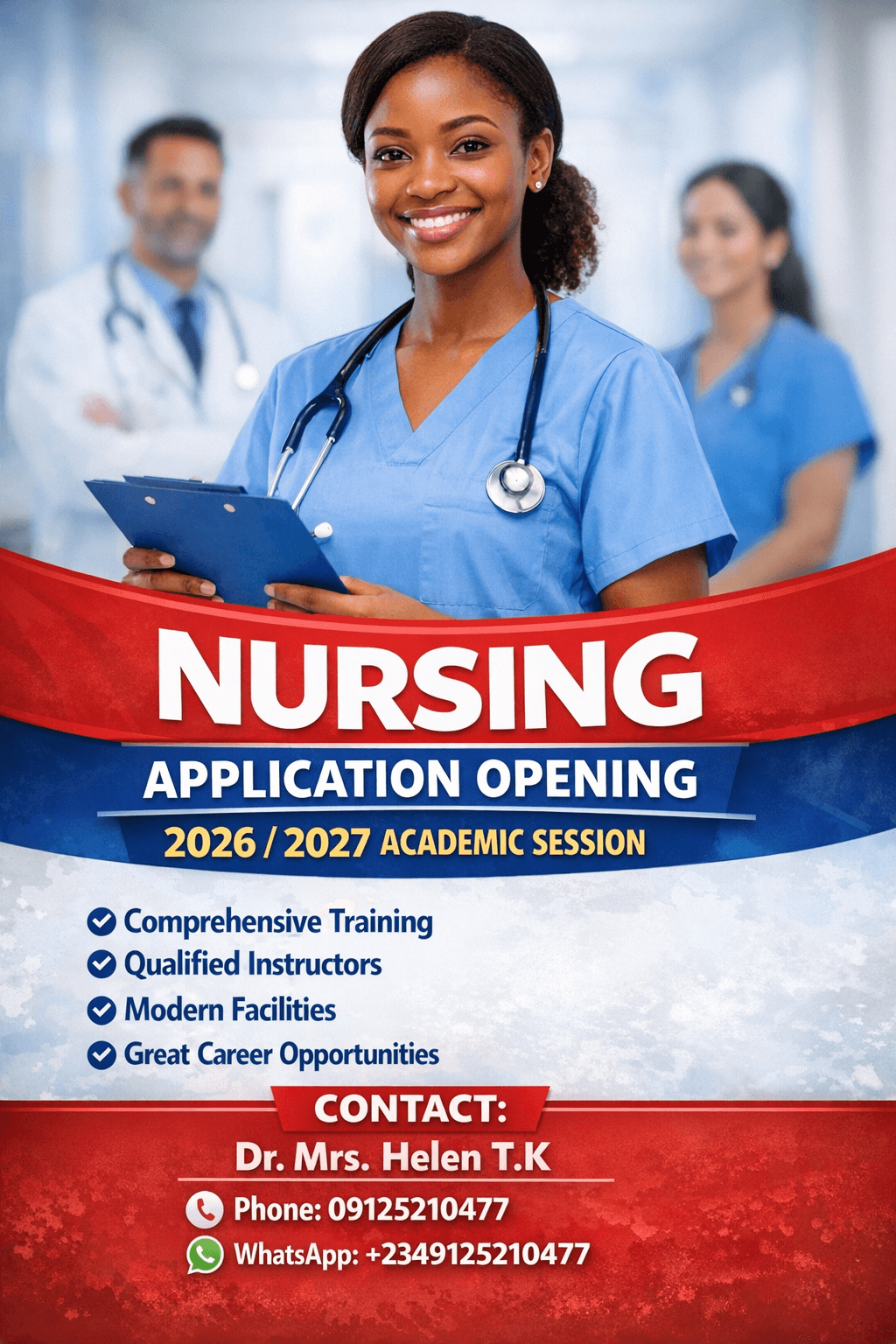 Apply Now: College of Nursing Amachara 2026/2027 Nursing Admission Form Is Out Now,Call:09125210477 (Dr.Mrs. Helen T.K) For enquiry