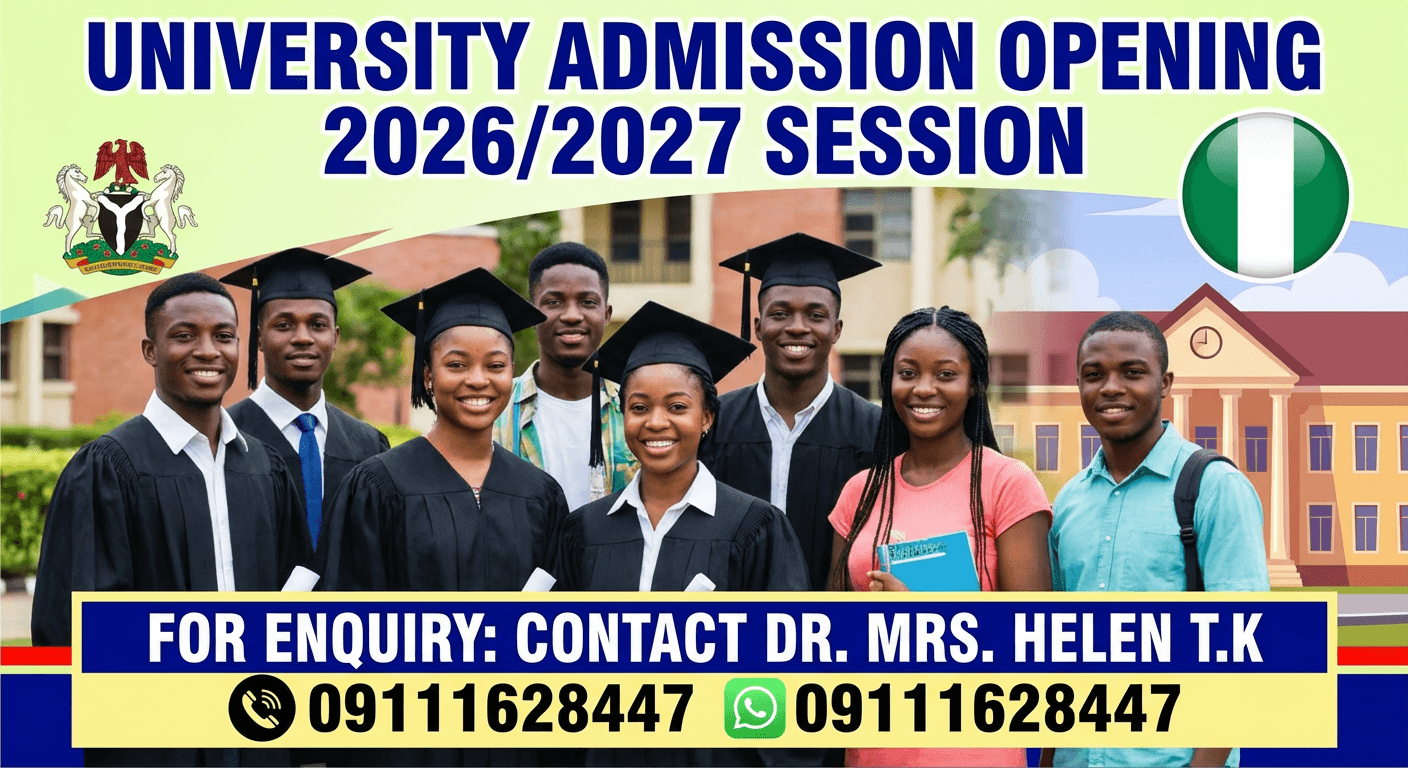 Caritas University,Enugu 2026/2027(Admission)Transfer Form And Direct Entry Form Now On Sale Call (0)911(1628)447(Dr.Mrs. Helen T.K)