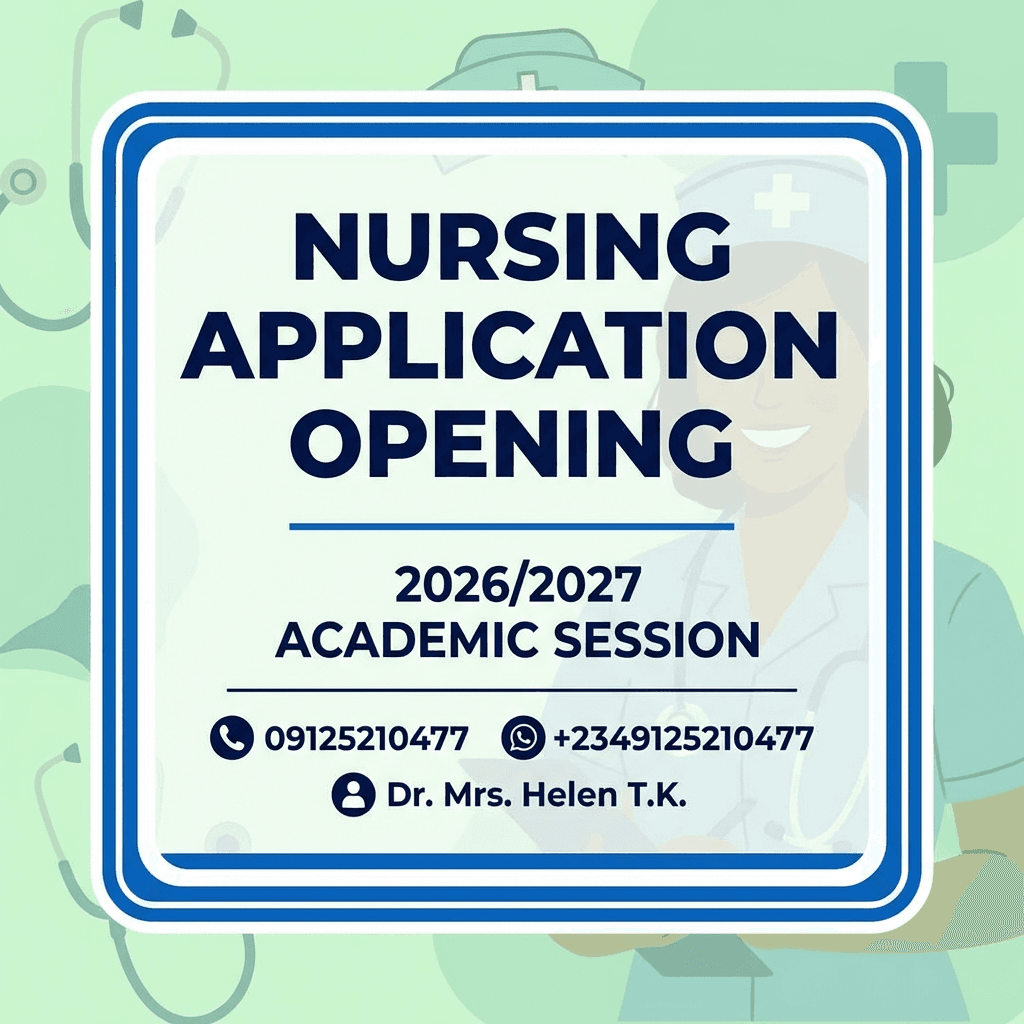 School of Nursing, Ogoja Releases 2026/2027 Admission/Application Form Call/WhatSApp: 09125210477 / +234(0)9125210477 On How to apply.