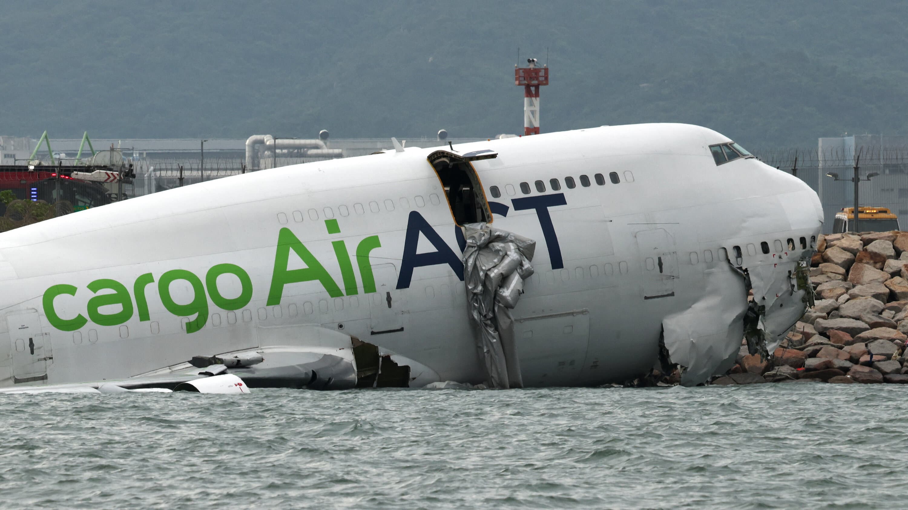 Cargo Plane Skids Off Hong Kong Runway, Kills Two Ground Staff