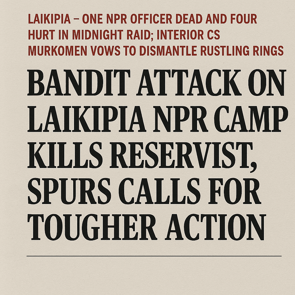Bandit Attack on Laikipia NPR Camp Kills Reservist, Spurs Calls for Tougher Action