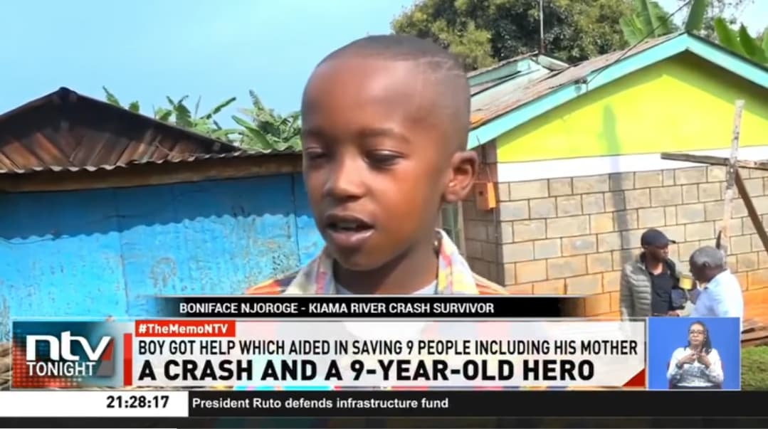 Boy, 9, Hailed Hero After Saving Mother, 8 Others in Murang'a Crash