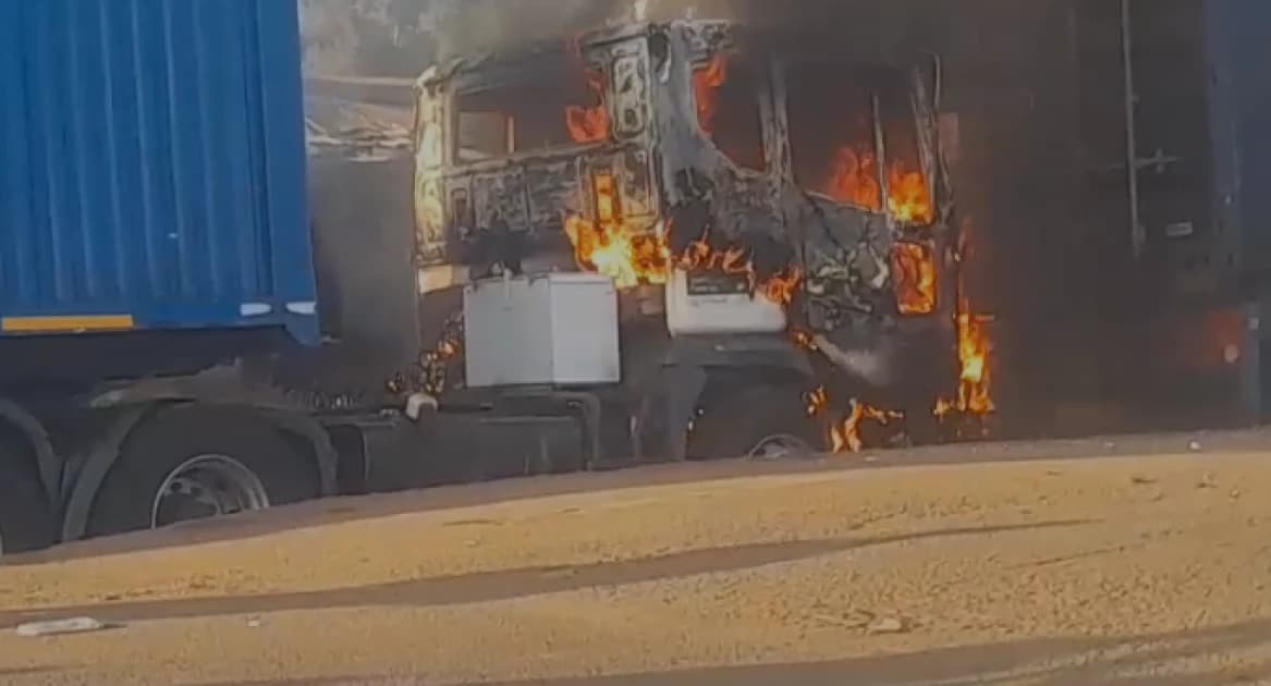 Fire Engulfs Cargo Truck Causing Chaos in Malaba
