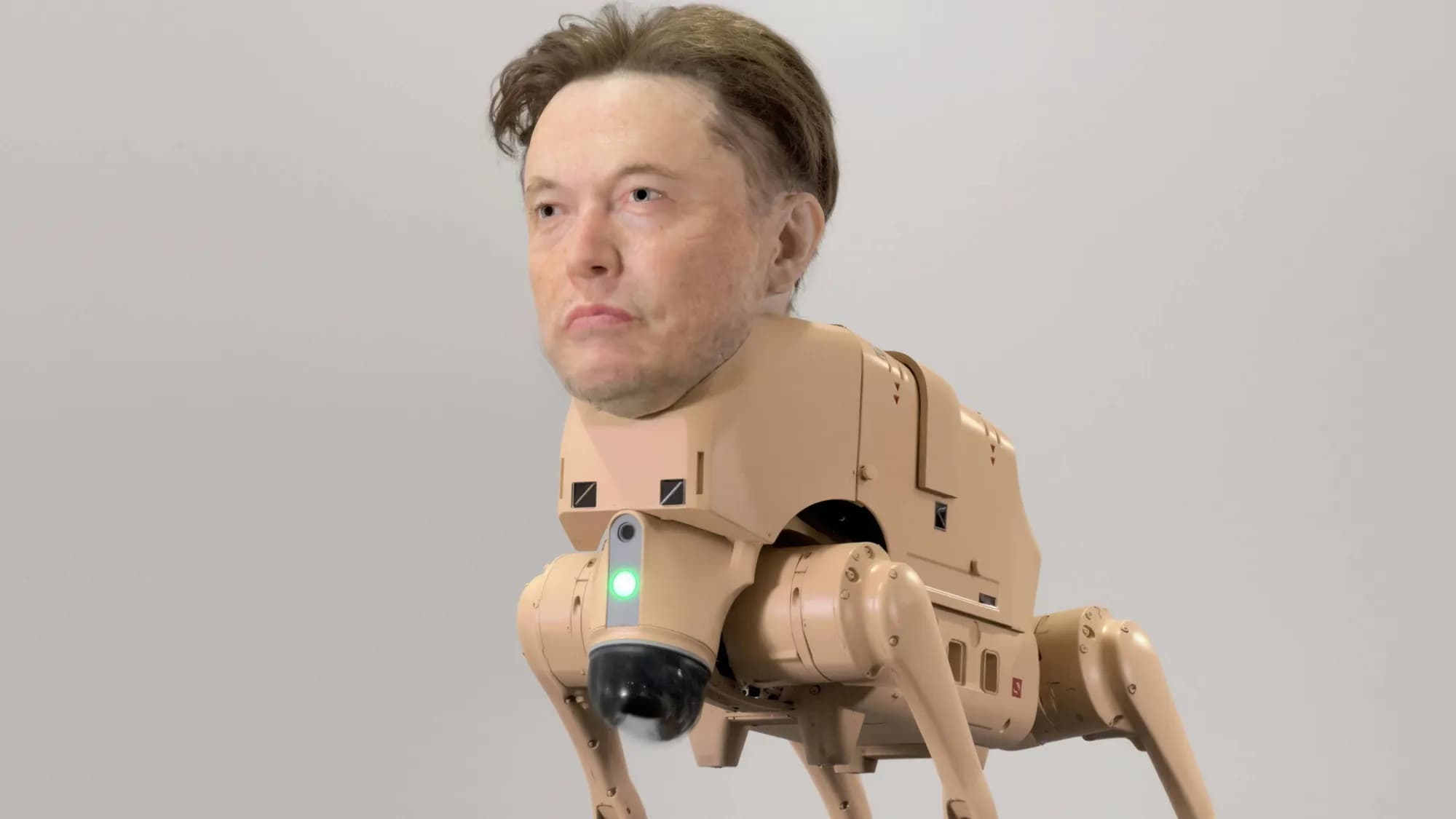Tech Titans Leashed: Beeple Turns Billionaires into Pooping Robot Dogs