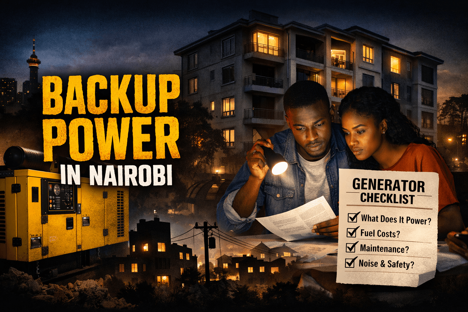 Backup Power in Nairobi Homes: What “Generator Included” Really Means — and the 10 Questions Buyers Must Ask